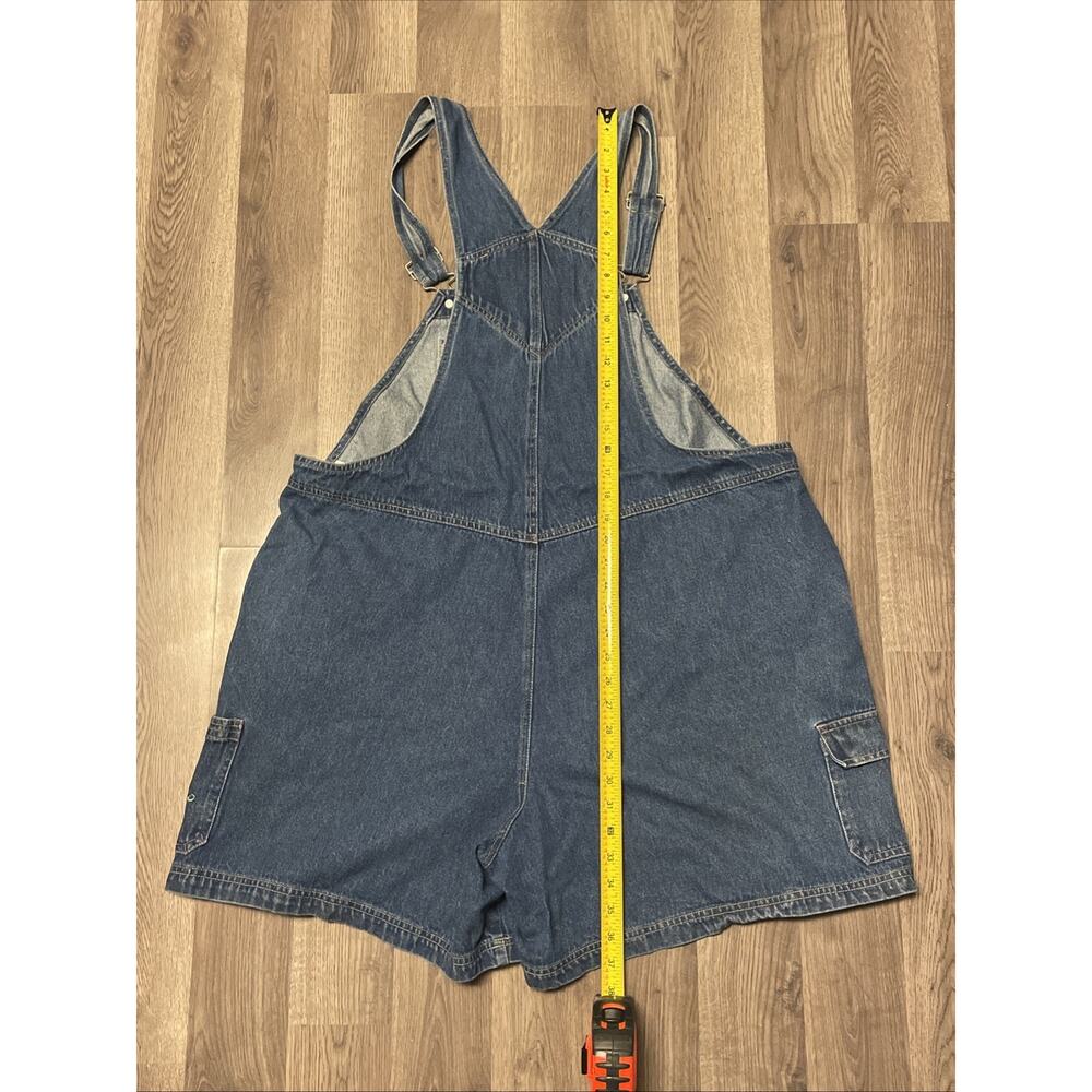 90s Looney Tunes Tweety Bird Denim Overalls Shorts Shortalls Plus 22W 24W - Picture 9 of 12